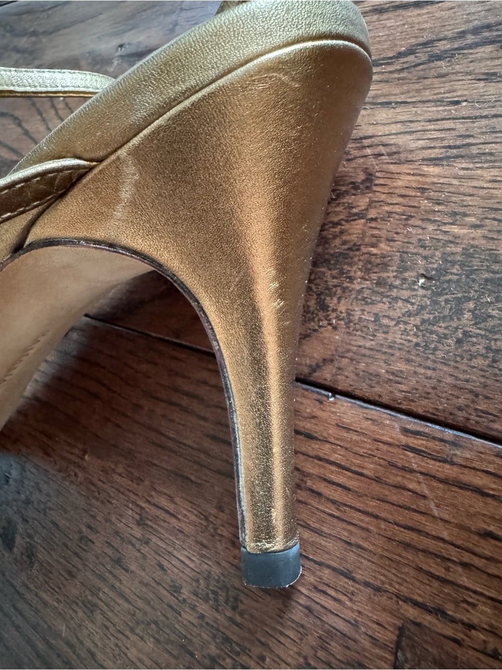 Banana Republic Metallic Bronze Leather Strappy Heels Size 8 Special Occasion - Picture 7 of 7